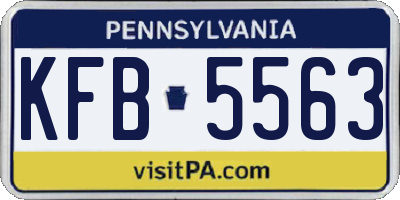 PA license plate KFB5563