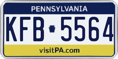 PA license plate KFB5564