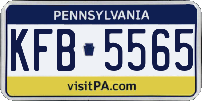 PA license plate KFB5565