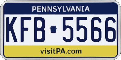 PA license plate KFB5566
