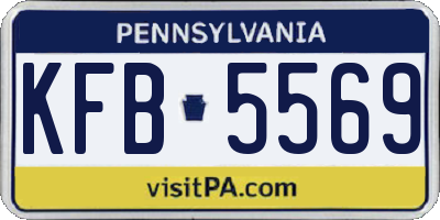 PA license plate KFB5569