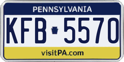 PA license plate KFB5570