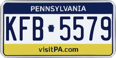 PA license plate KFB5579