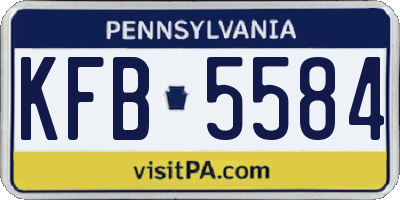 PA license plate KFB5584