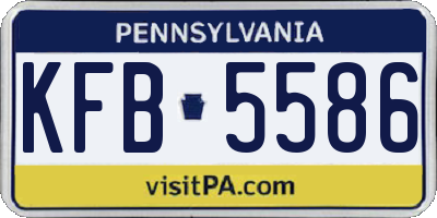 PA license plate KFB5586