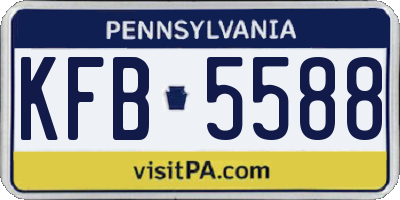 PA license plate KFB5588