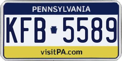 PA license plate KFB5589