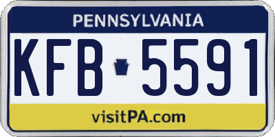 PA license plate KFB5591