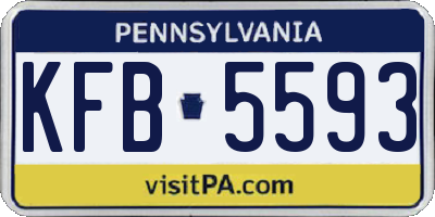 PA license plate KFB5593