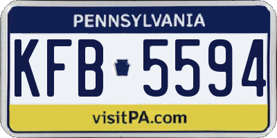 PA license plate KFB5594