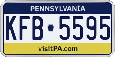 PA license plate KFB5595