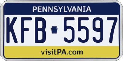 PA license plate KFB5597