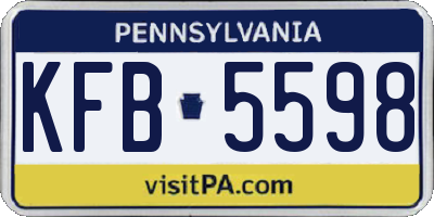 PA license plate KFB5598