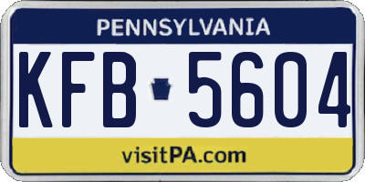 PA license plate KFB5604
