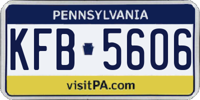 PA license plate KFB5606