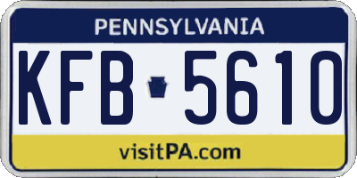 PA license plate KFB5610