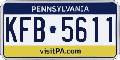 PA license plate KFB5611