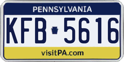 PA license plate KFB5616