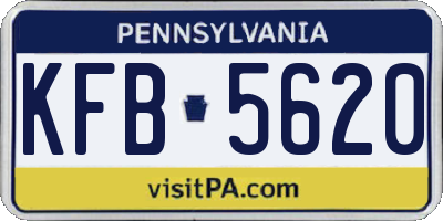 PA license plate KFB5620