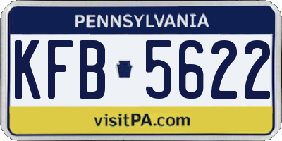 PA license plate KFB5622