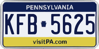 PA license plate KFB5625