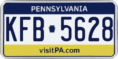 PA license plate KFB5628