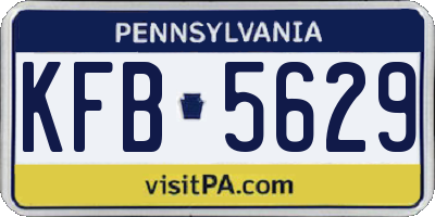 PA license plate KFB5629