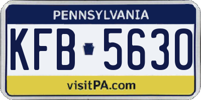 PA license plate KFB5630