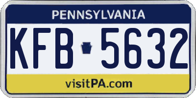 PA license plate KFB5632
