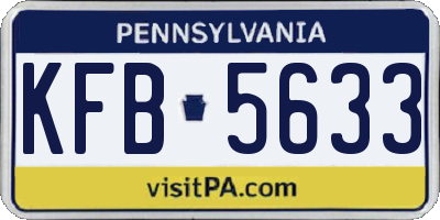 PA license plate KFB5633