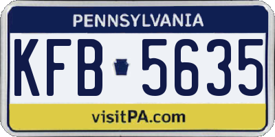 PA license plate KFB5635