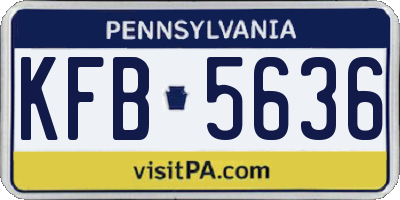 PA license plate KFB5636