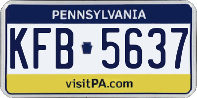 PA license plate KFB5637