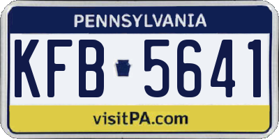 PA license plate KFB5641