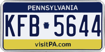 PA license plate KFB5644