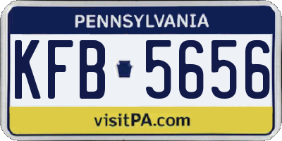 PA license plate KFB5656