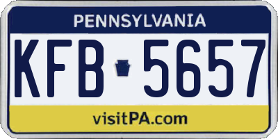 PA license plate KFB5657