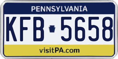 PA license plate KFB5658