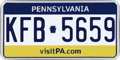 PA license plate KFB5659