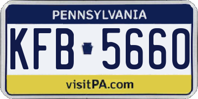PA license plate KFB5660
