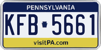 PA license plate KFB5661