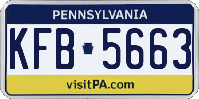 PA license plate KFB5663
