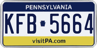 PA license plate KFB5664