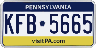 PA license plate KFB5665
