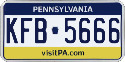 PA license plate KFB5666