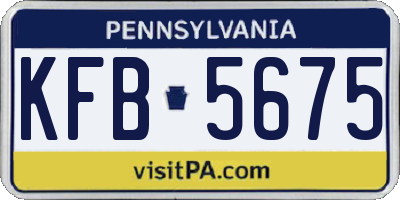 PA license plate KFB5675
