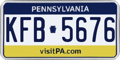 PA license plate KFB5676