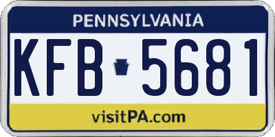 PA license plate KFB5681
