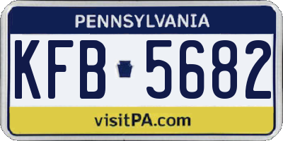 PA license plate KFB5682
