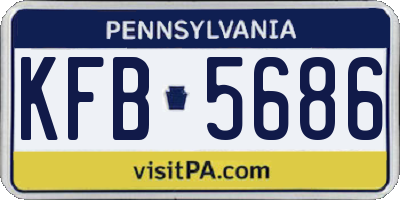PA license plate KFB5686